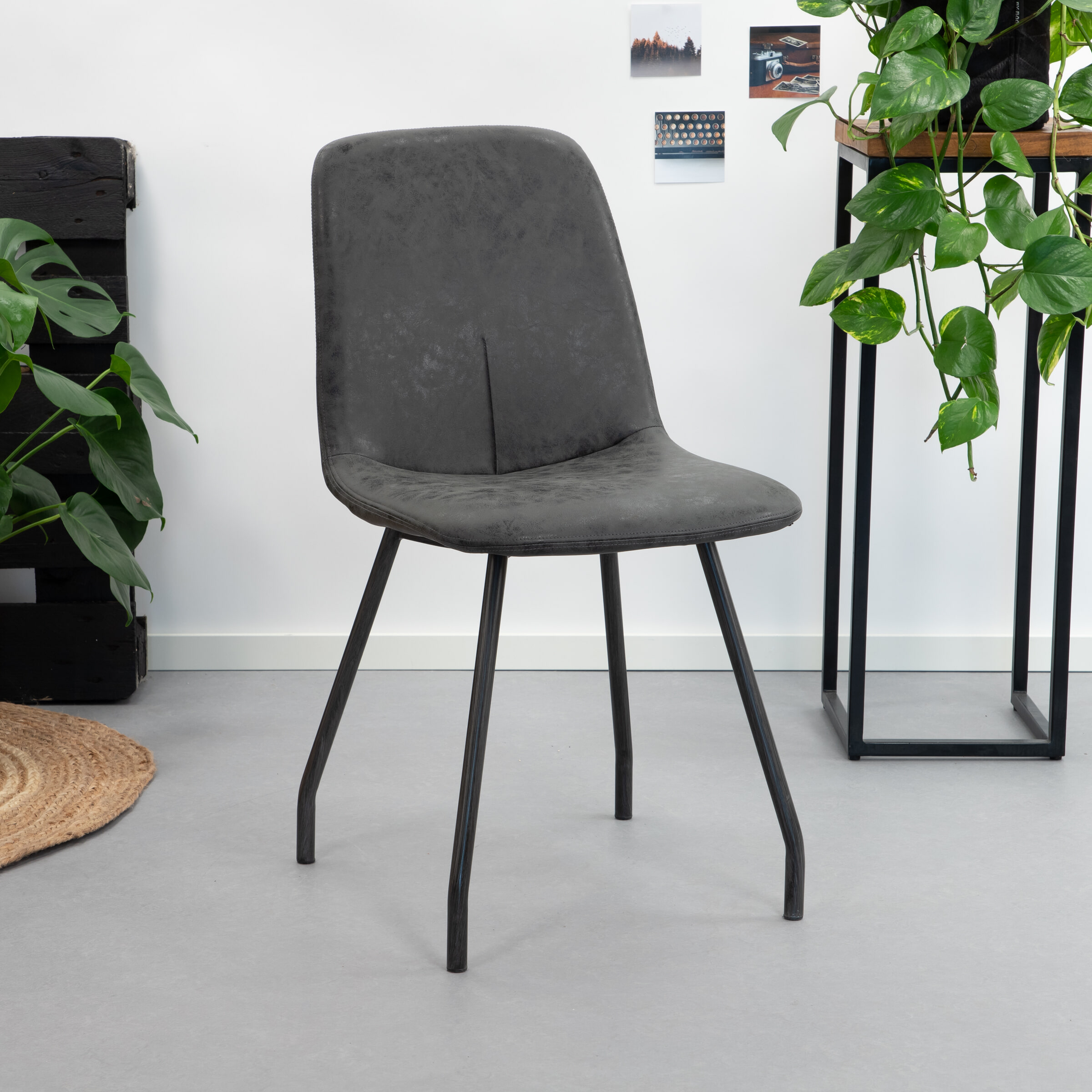 Sohome Eetkamerstoel 'Raven' Wax / PU, kleur zwart