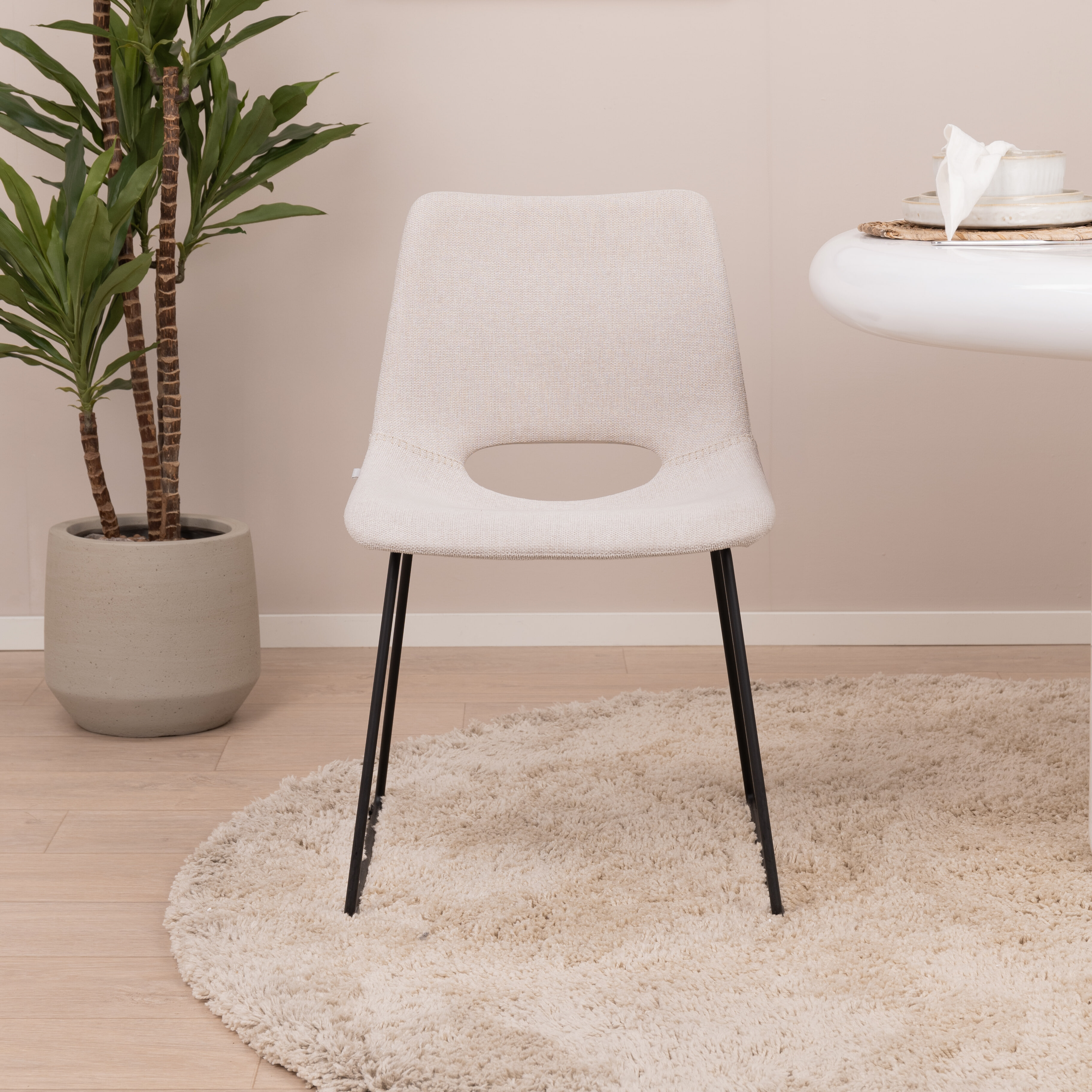 Kave Home Eetkamerstoel 'Zahara' kleur Beige