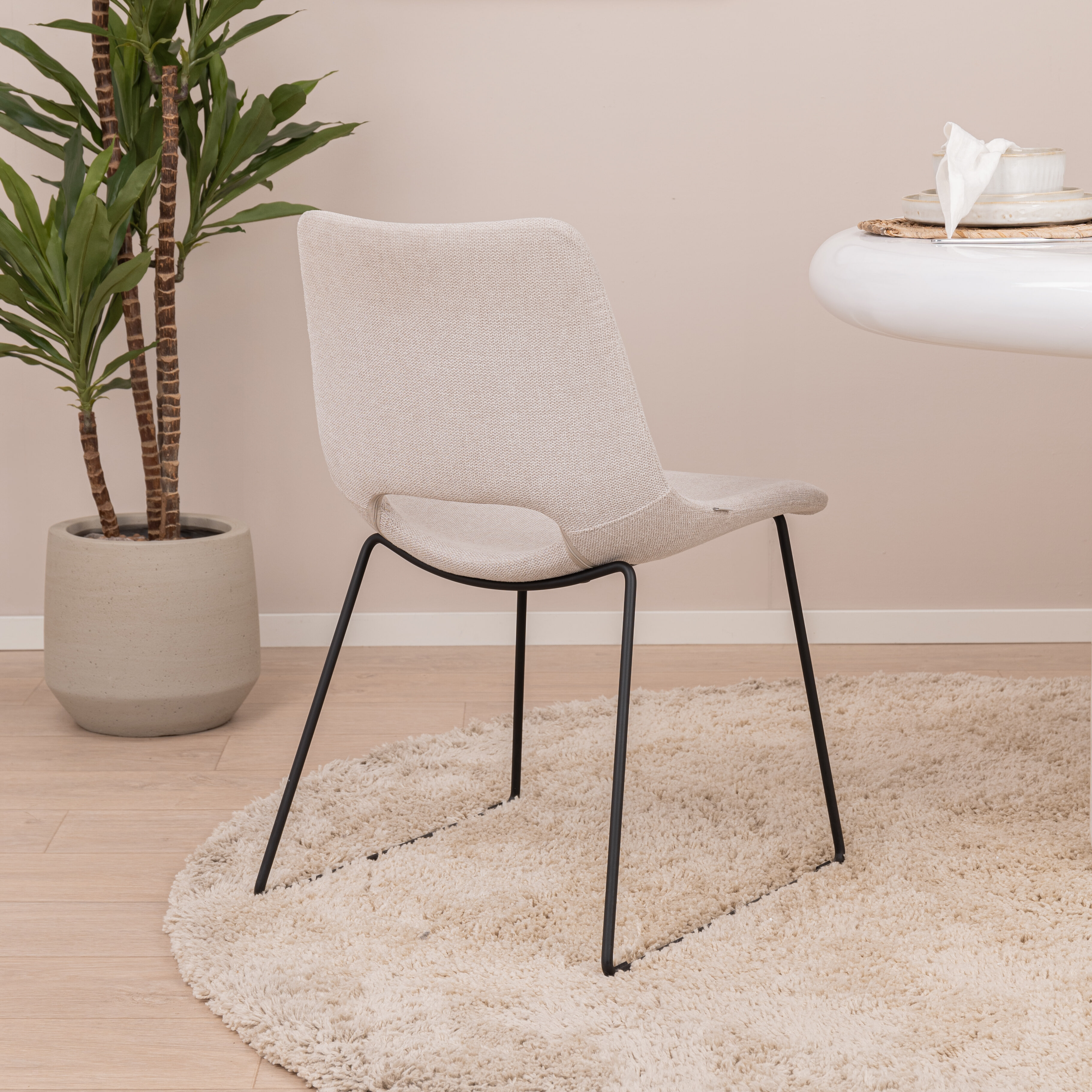 Kave Home Eetkamerstoel 'Zahara' kleur Beige