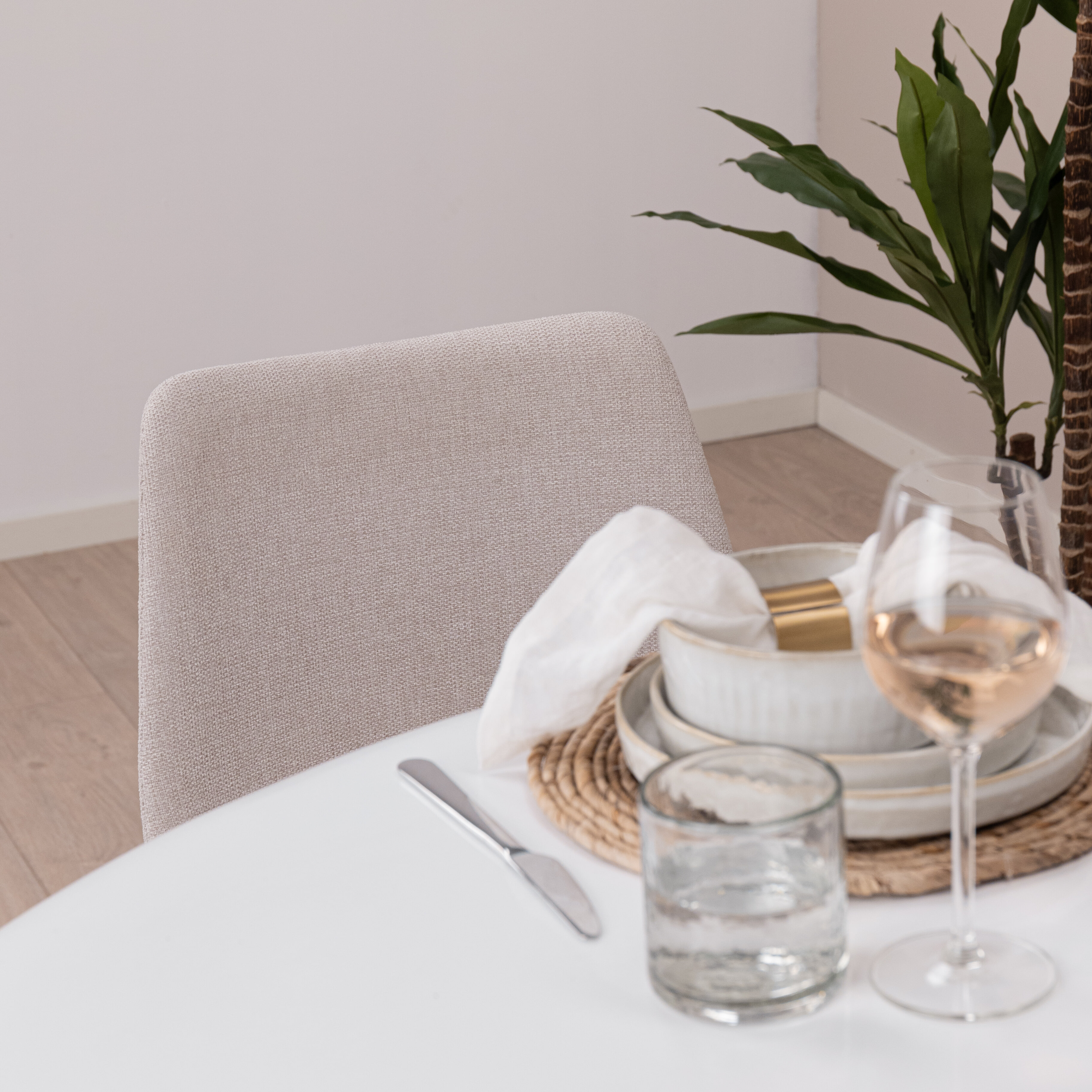 Kave Home Eetkamerstoel 'Zahara' kleur Beige