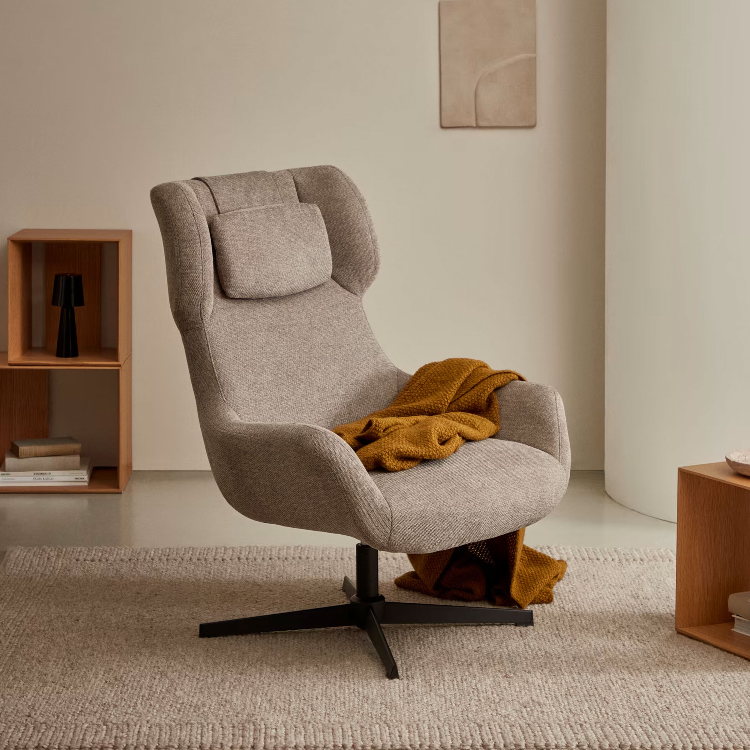 Kave Home Draaifauteuil Zalina - Bruin