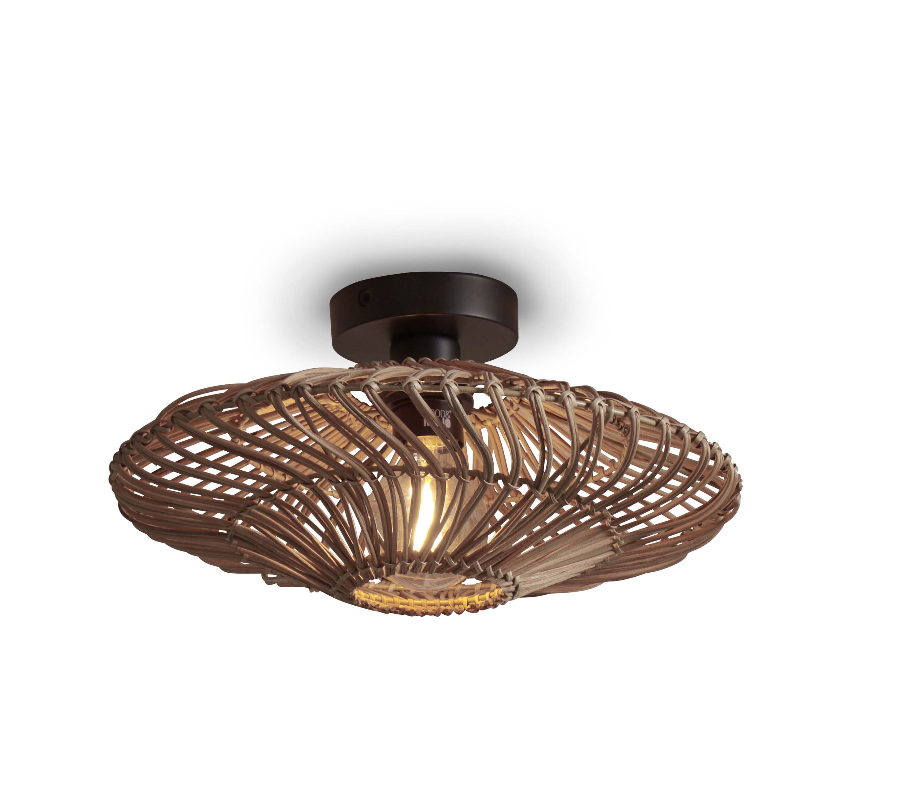 GOOD&MOJO Plafondlamp 'Zanzibar' Rotan, 40cm, kleur Naturel