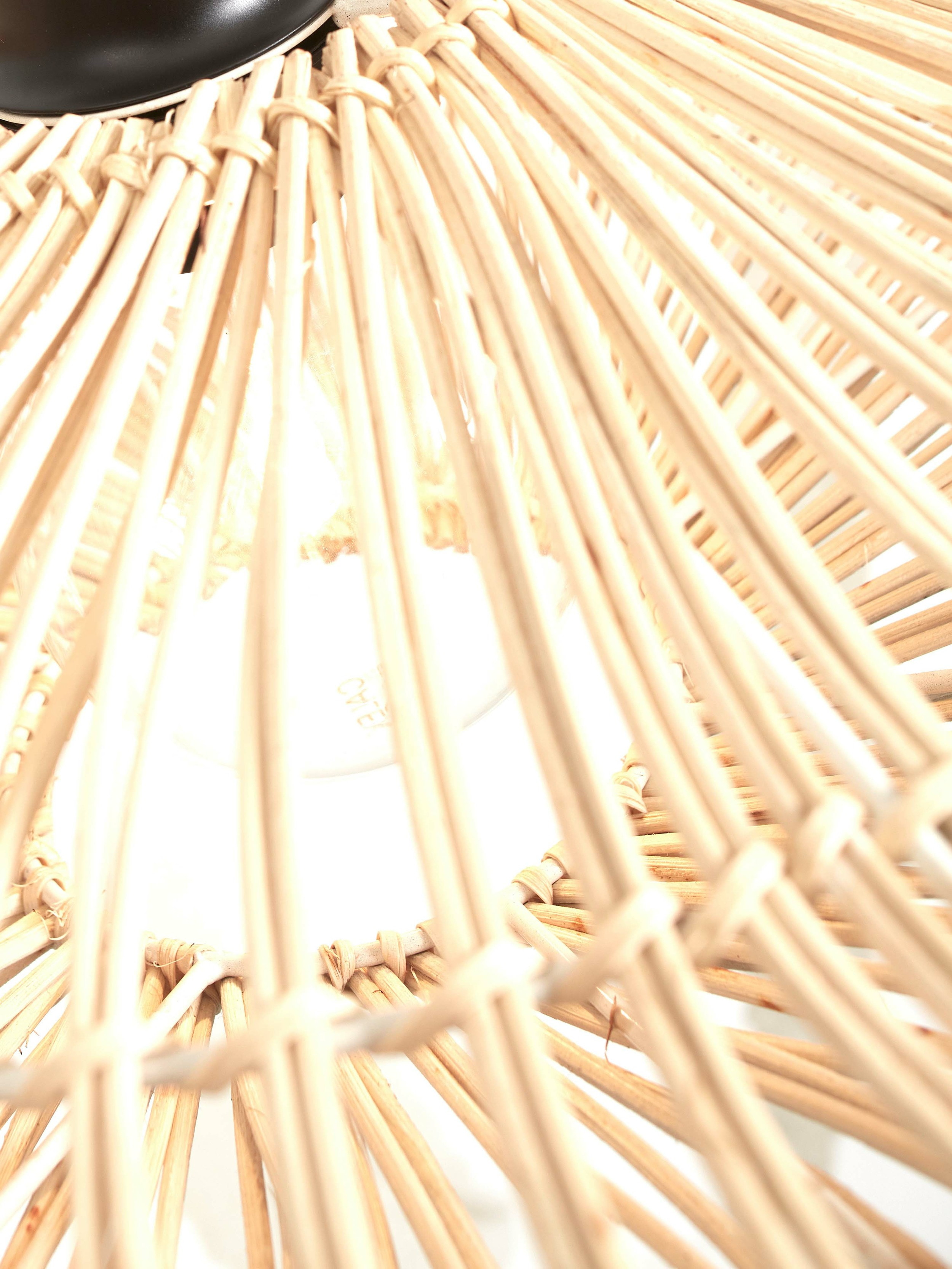 GOOD&MOJO Plafondlamp 'Zanzibar' Rotan, 40cm, kleur Wit
