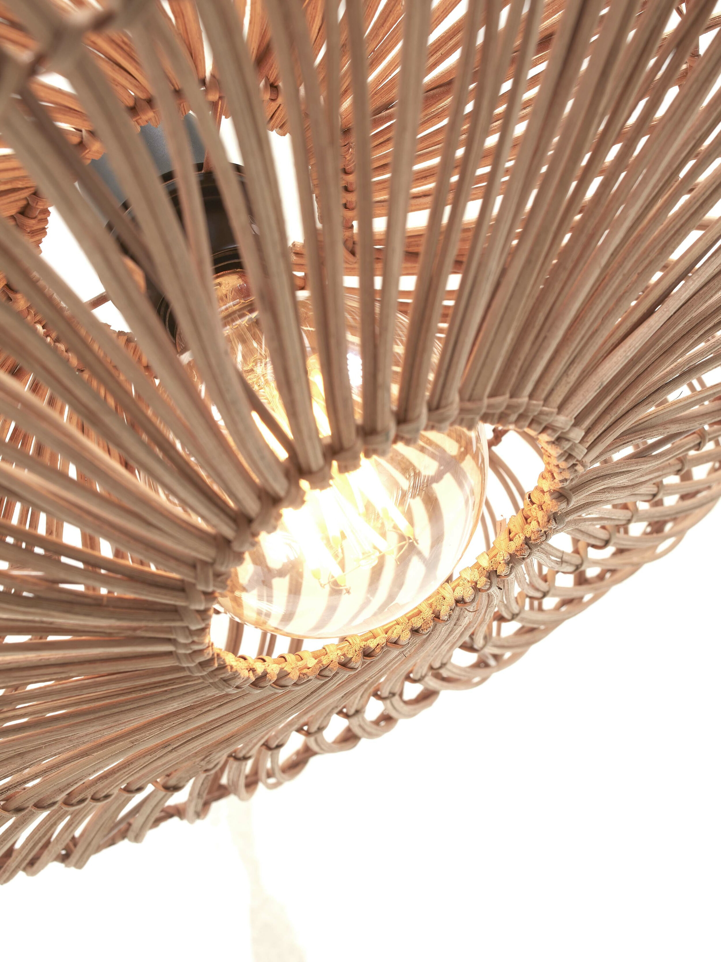 GOOD&MOJO Plafondlamp 'Zanzibar' Rotan, 55cm, kleur Naturel