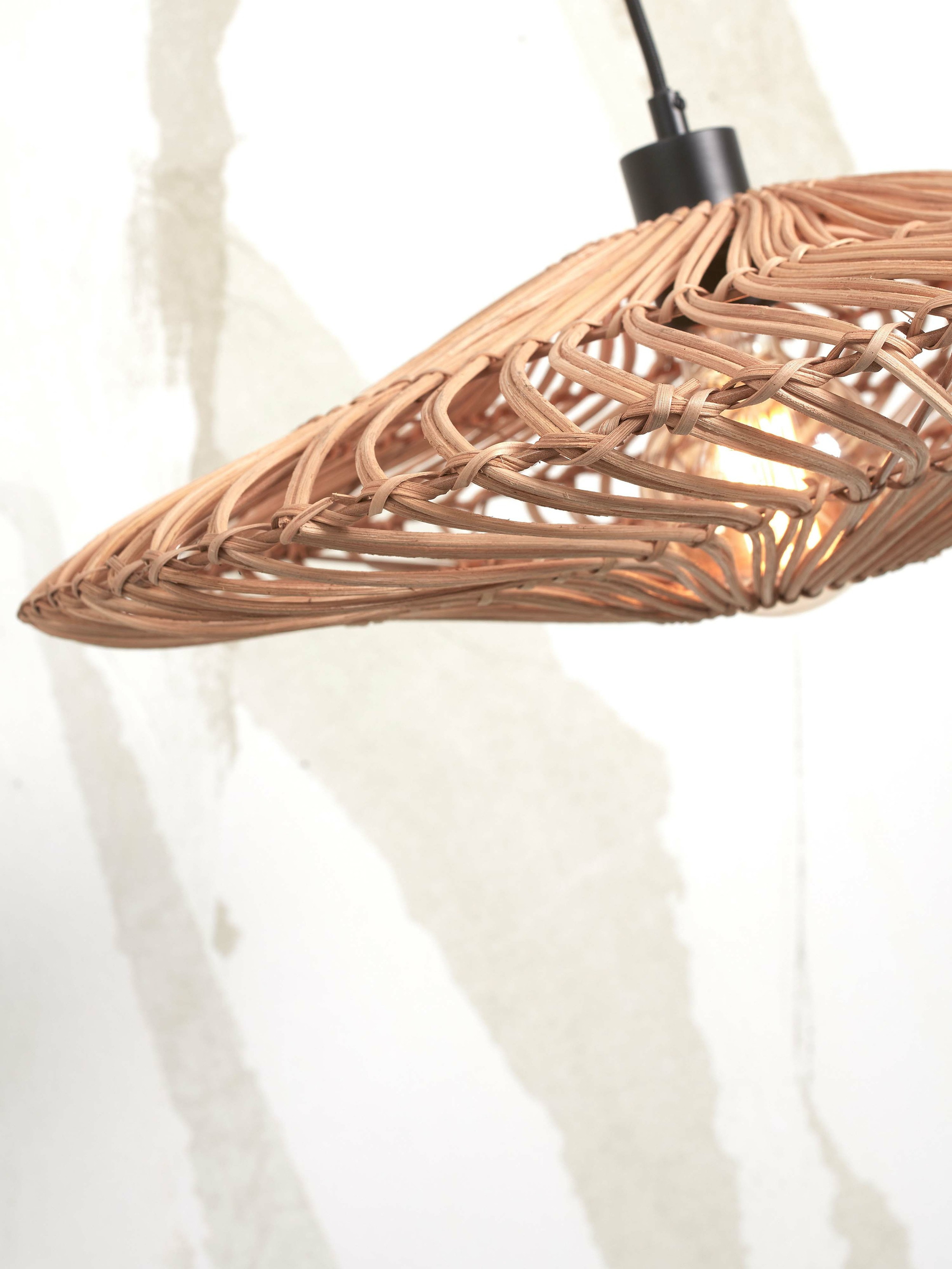 GOOD&MOJO Vloerlamp 'Zanzibar' Bamboe en rotan, 176cm, kleur Naturel