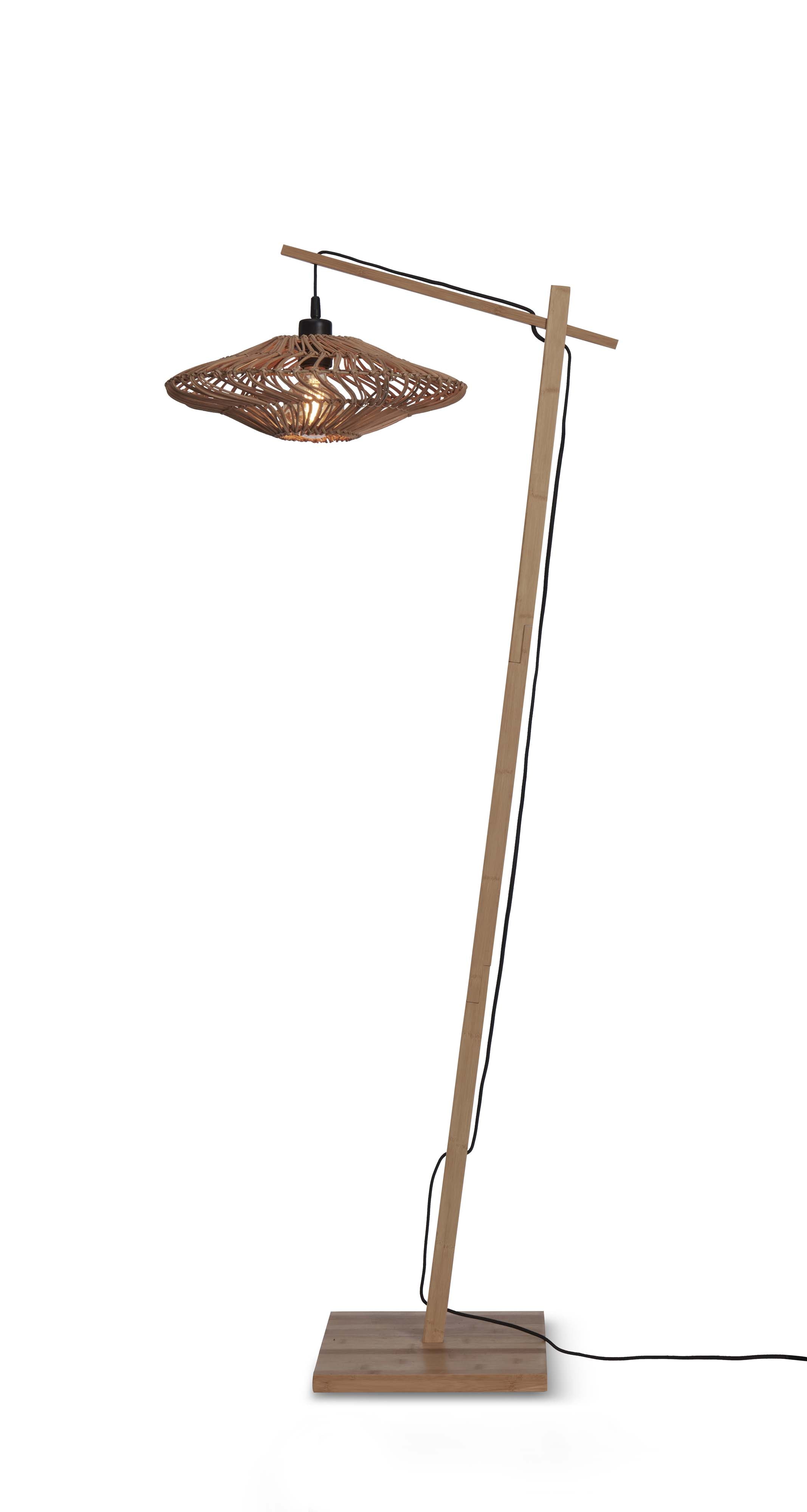 GOOD&MOJO Vloerlamp 'Zanzibar' Bamboe en rotan, 150cm, kleur Naturel
