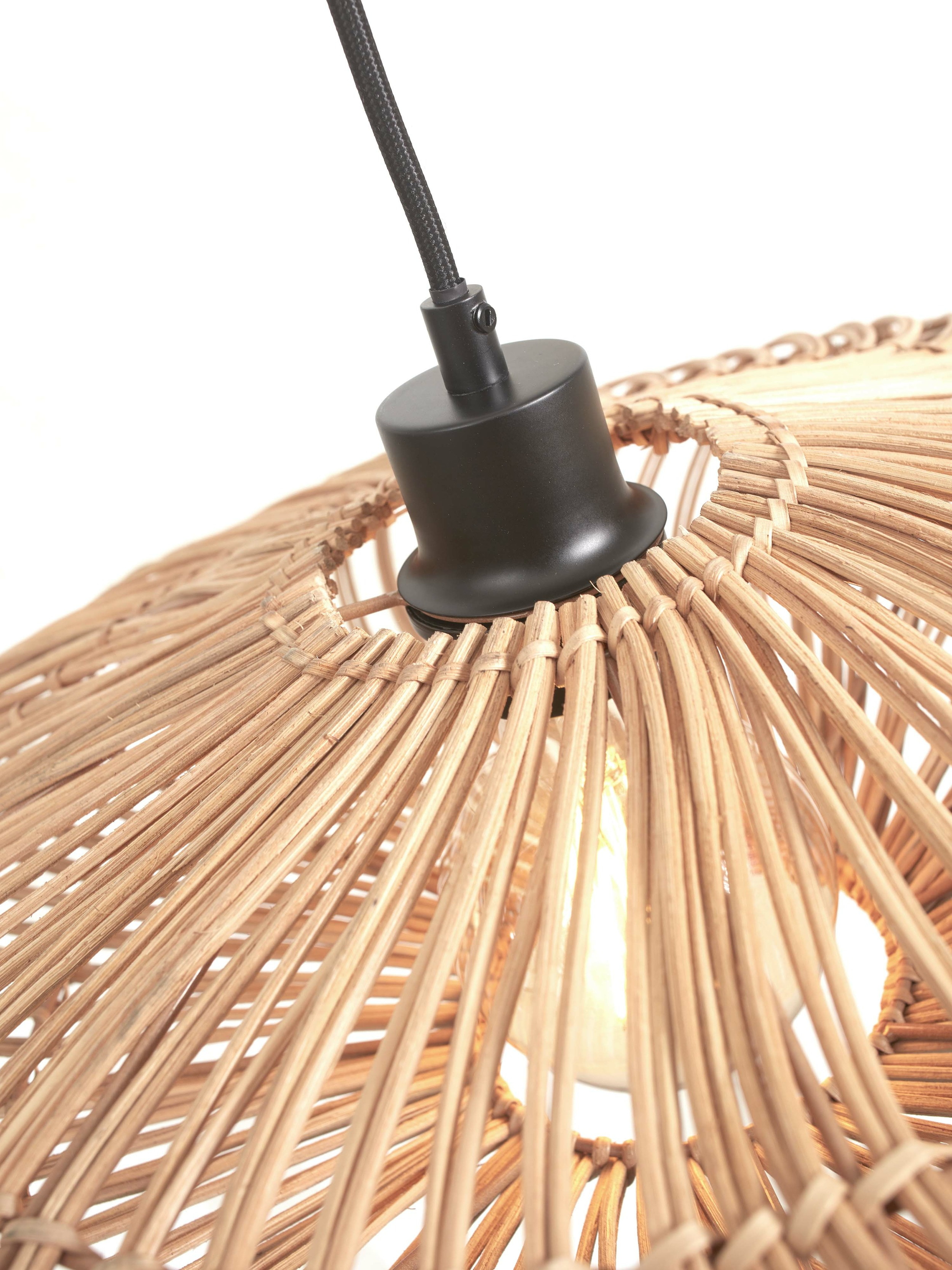 GOOD&MOJO Vloerlamp 'Zanzibar' Bamboe en rotan, 150cm, kleur Naturel