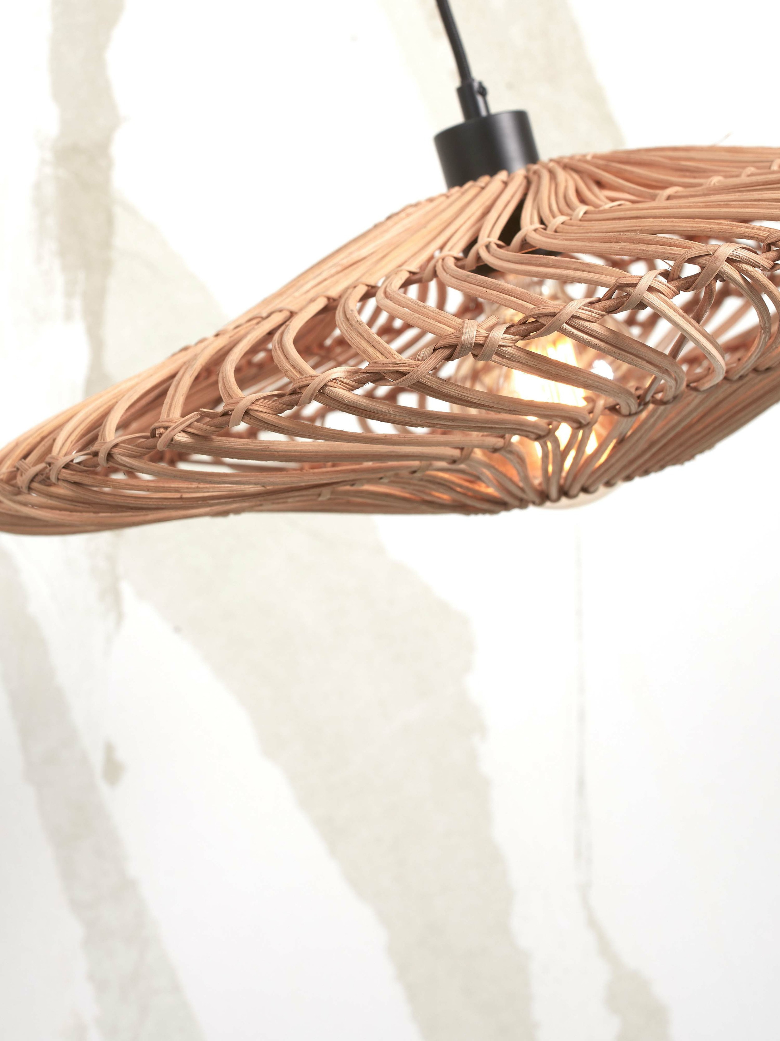 GOOD&MOJO Vloerlamp 'Zanzibar' Bamboe en rotan, 150cm, kleur Naturel