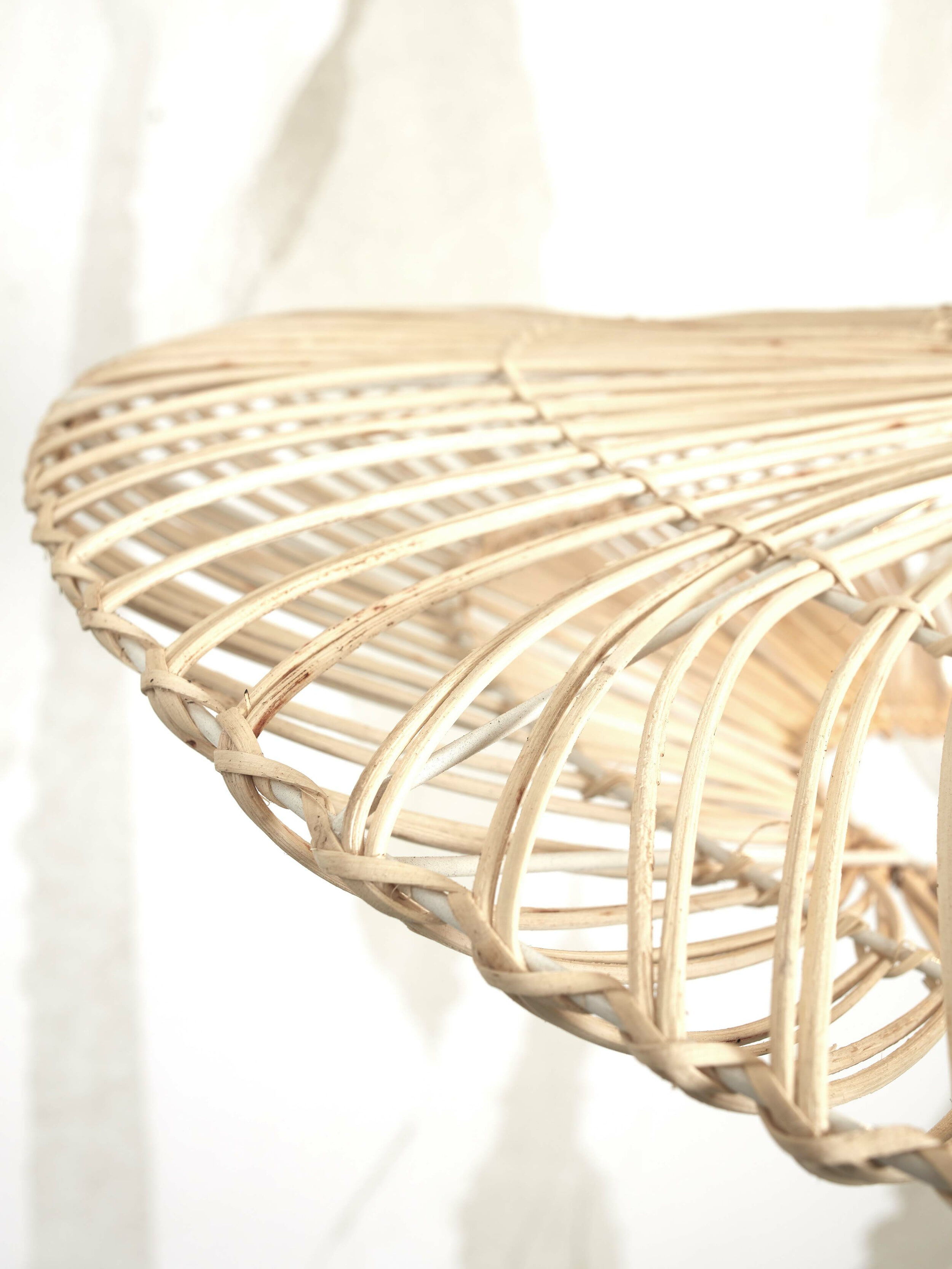 GOOD&MOJO Vloerlamp 'Zanzibar' Bamboe en rotan, 150cm, kleur Wit