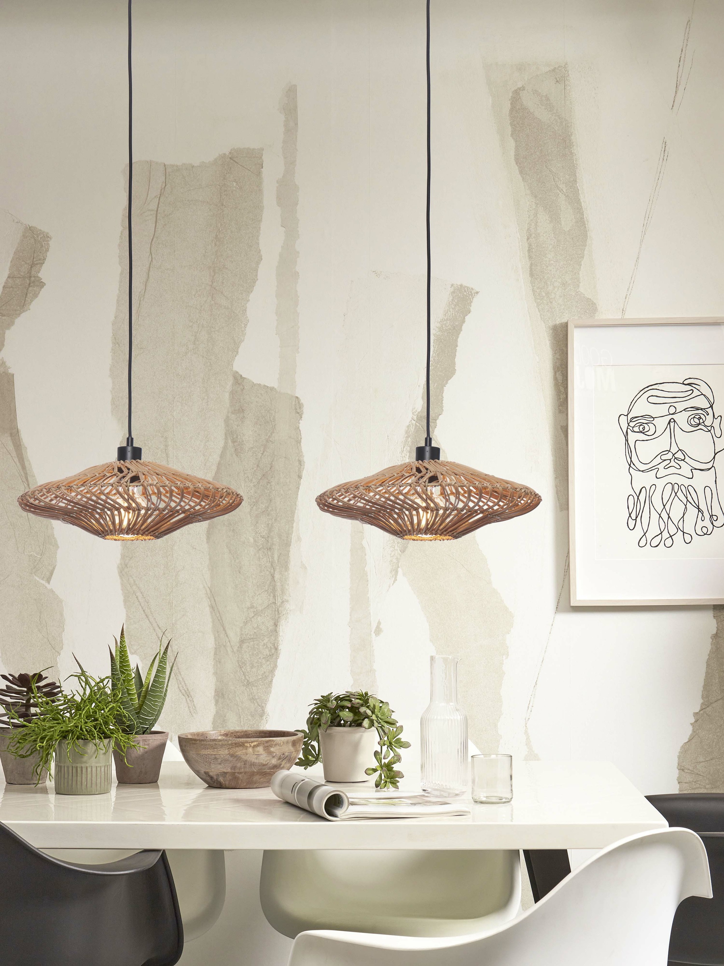 GOOD&MOJO Hanglamp 'Zanzibar' Rotan, 40cm, kleur Naturel