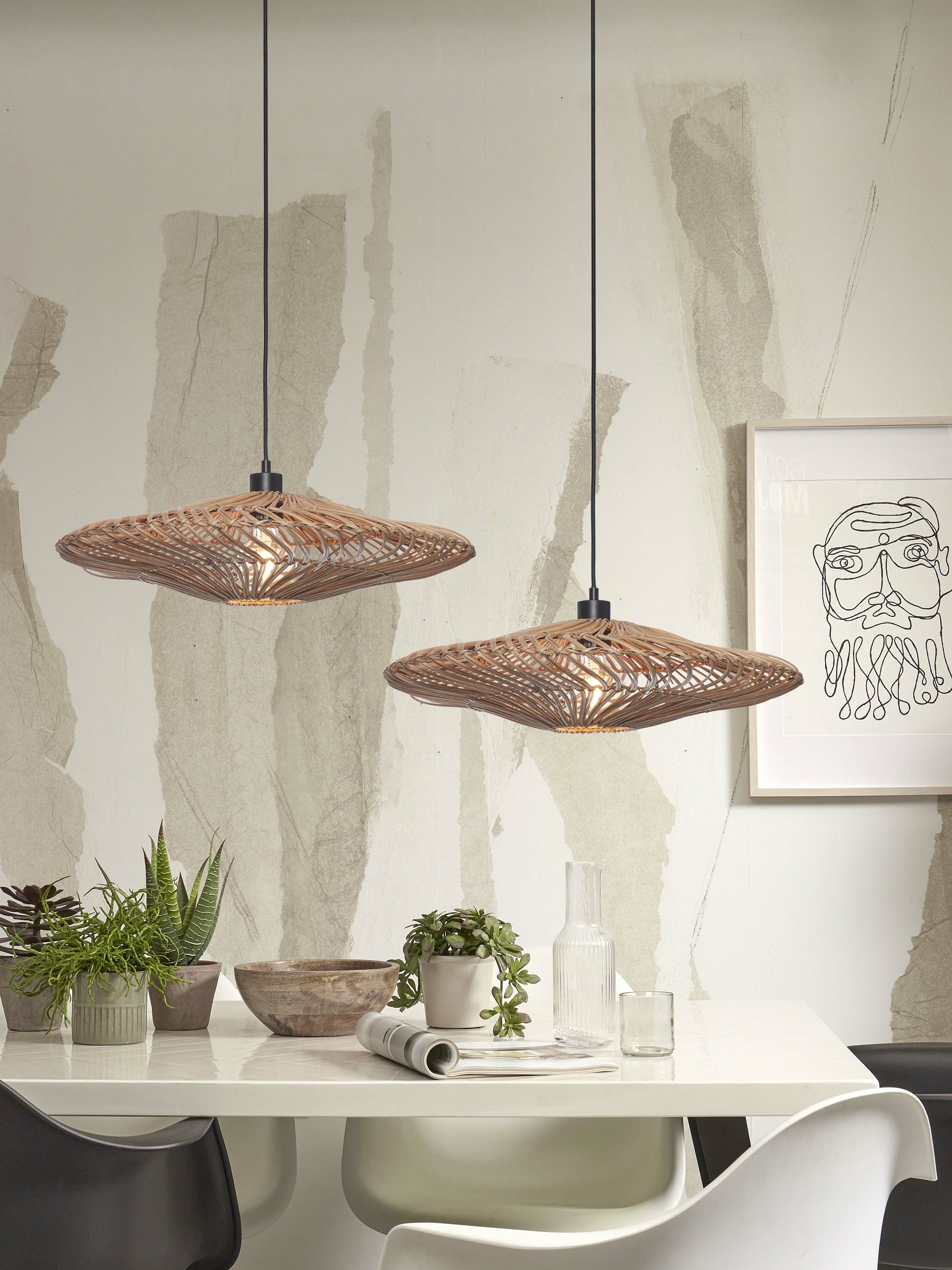 GOOD&MOJO Hanglamp 'Zanzibar' Rotan, 55cm, kleur Naturel
