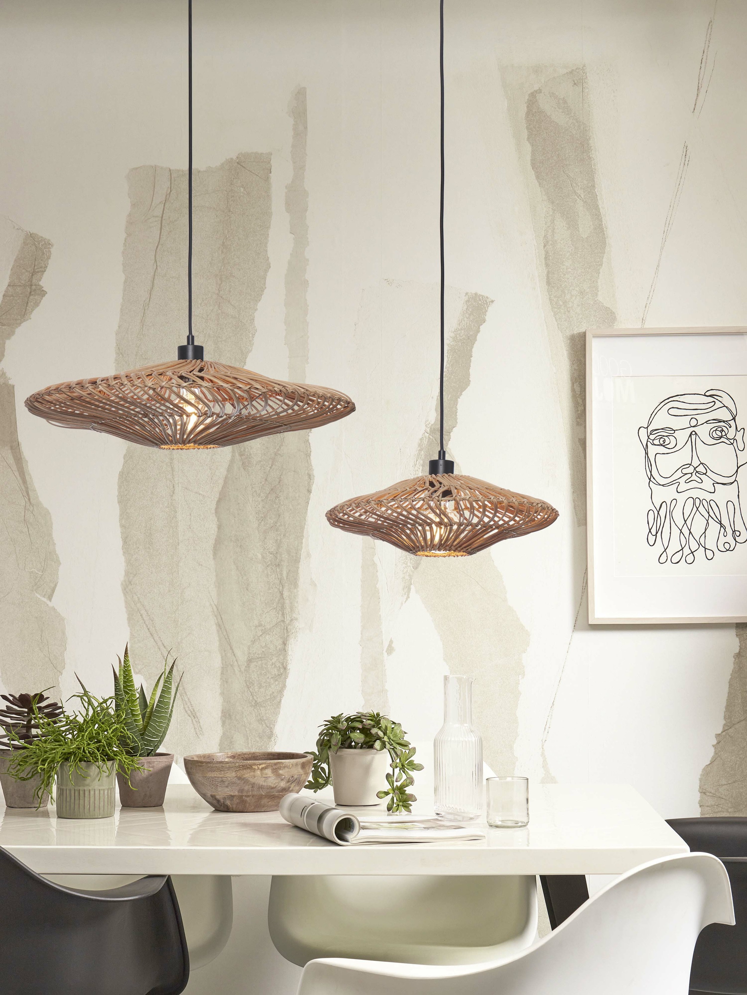 GOOD&MOJO Hanglamp 'Zanzibar' Rotan, 55cm, kleur Naturel