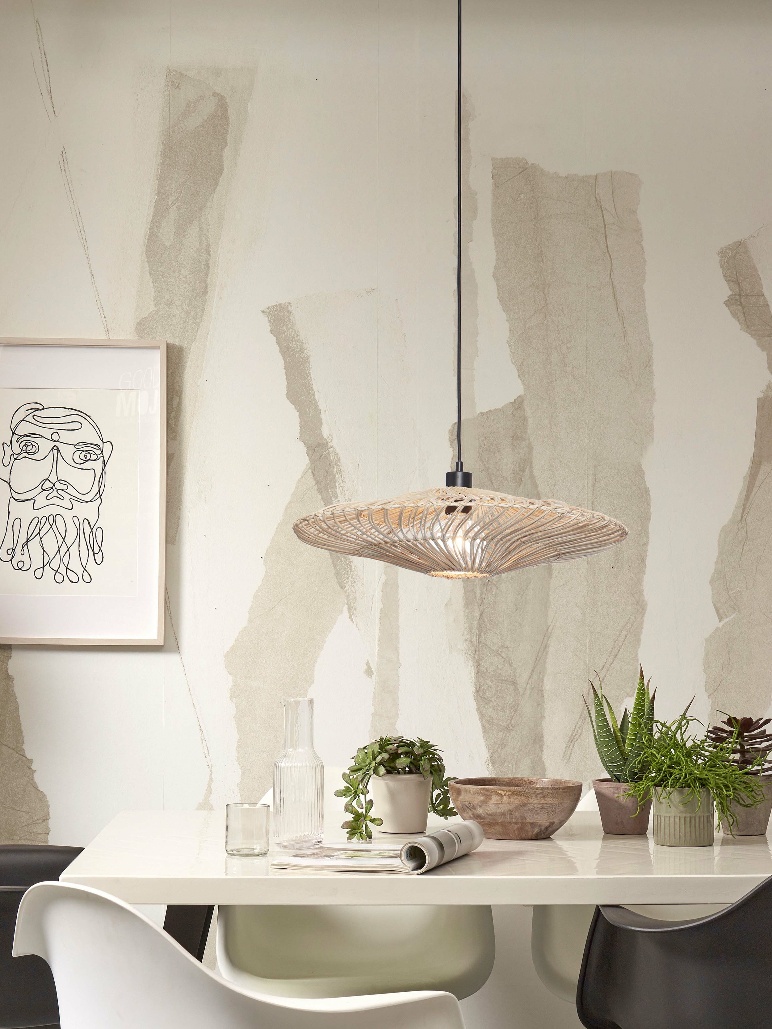 GOOD&MOJO Hanglamp 'Zanzibar' Rotan, 55cm, kleur Wit