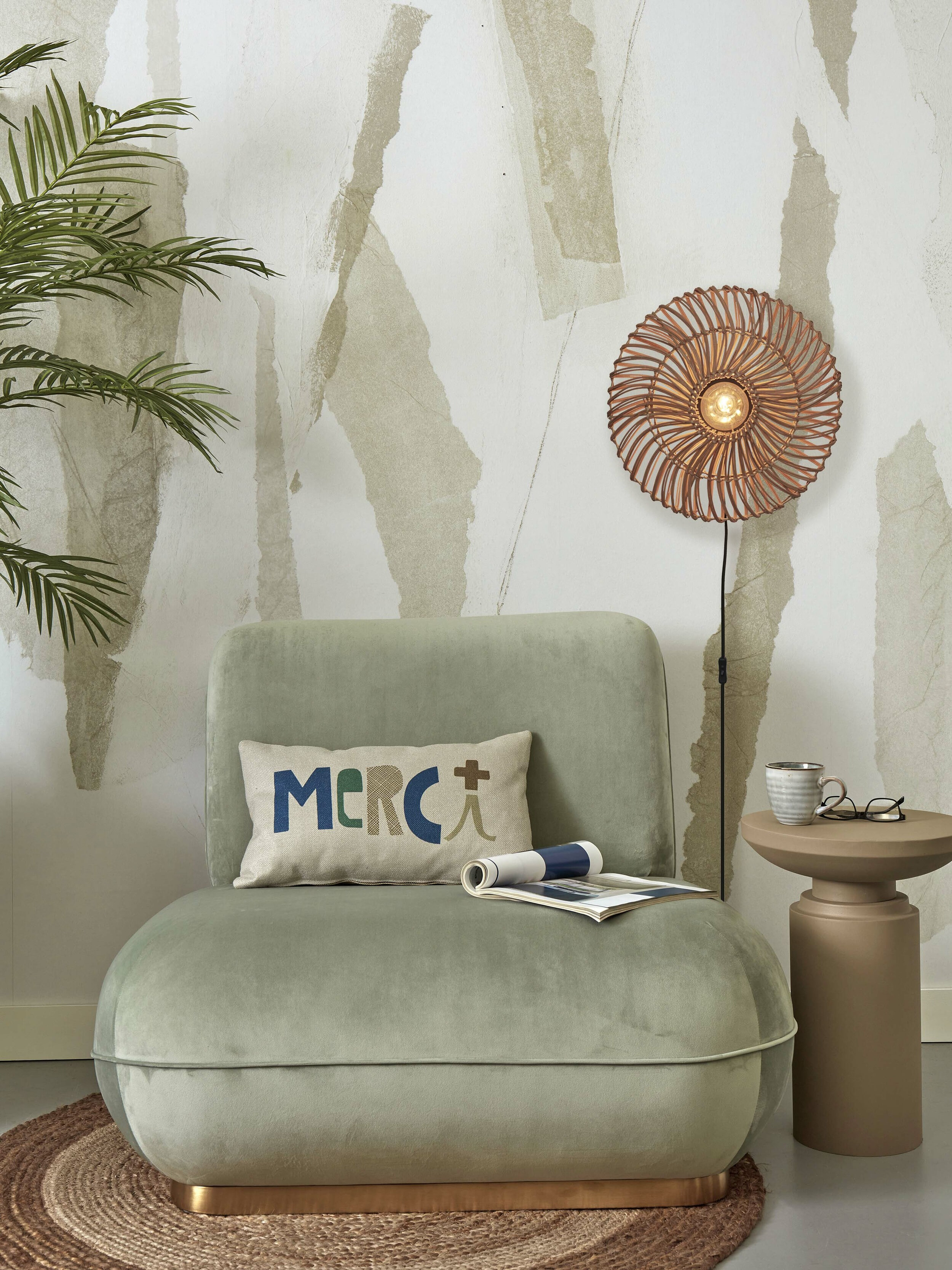 GOOD&MOJO Wandlamp 'Zanzibar' Rotan, 40cm, kleur Naturel