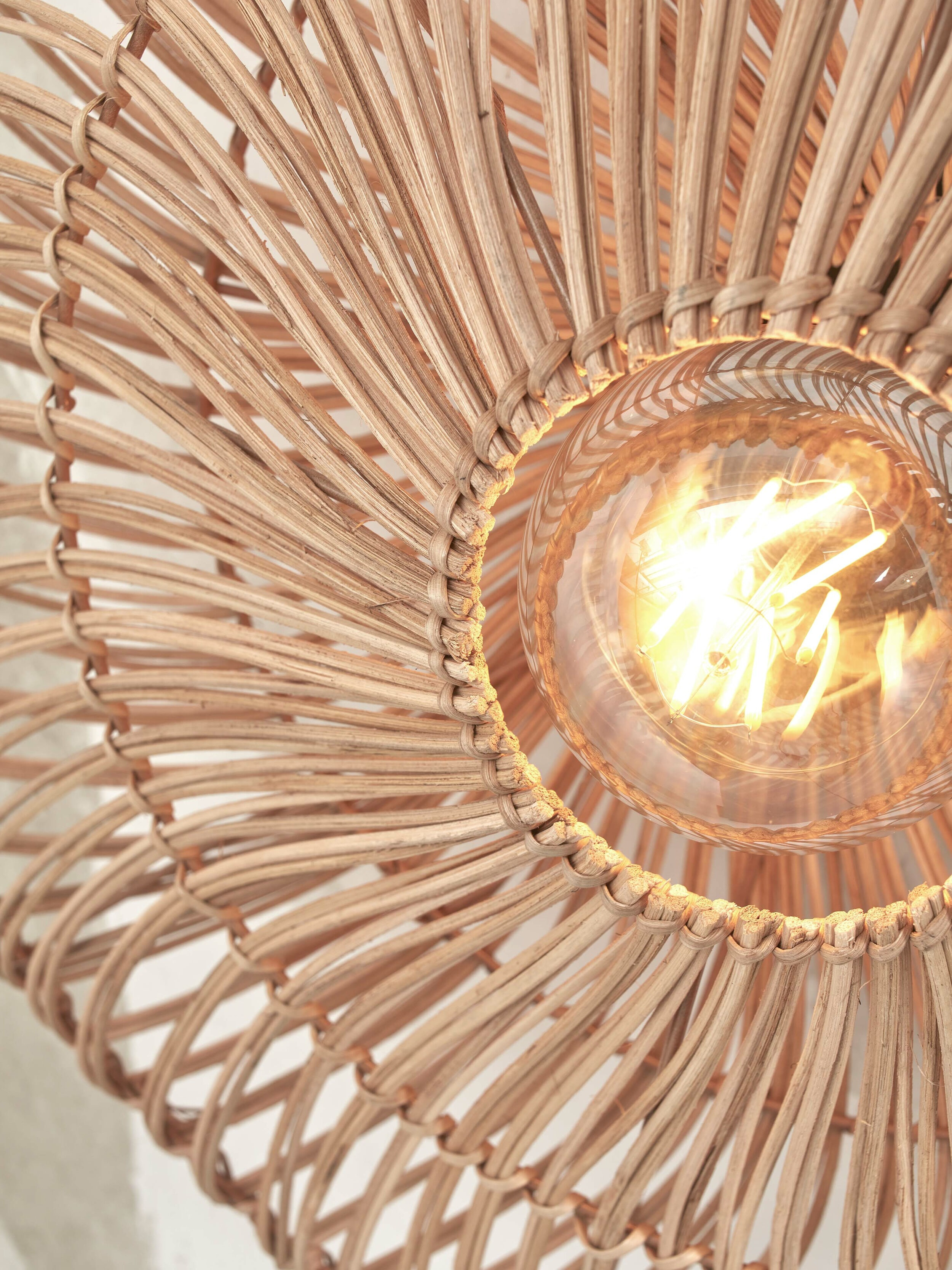 GOOD&MOJO Wandlamp 'Zanzibar' Rotan, 55cm, kleur Naturel