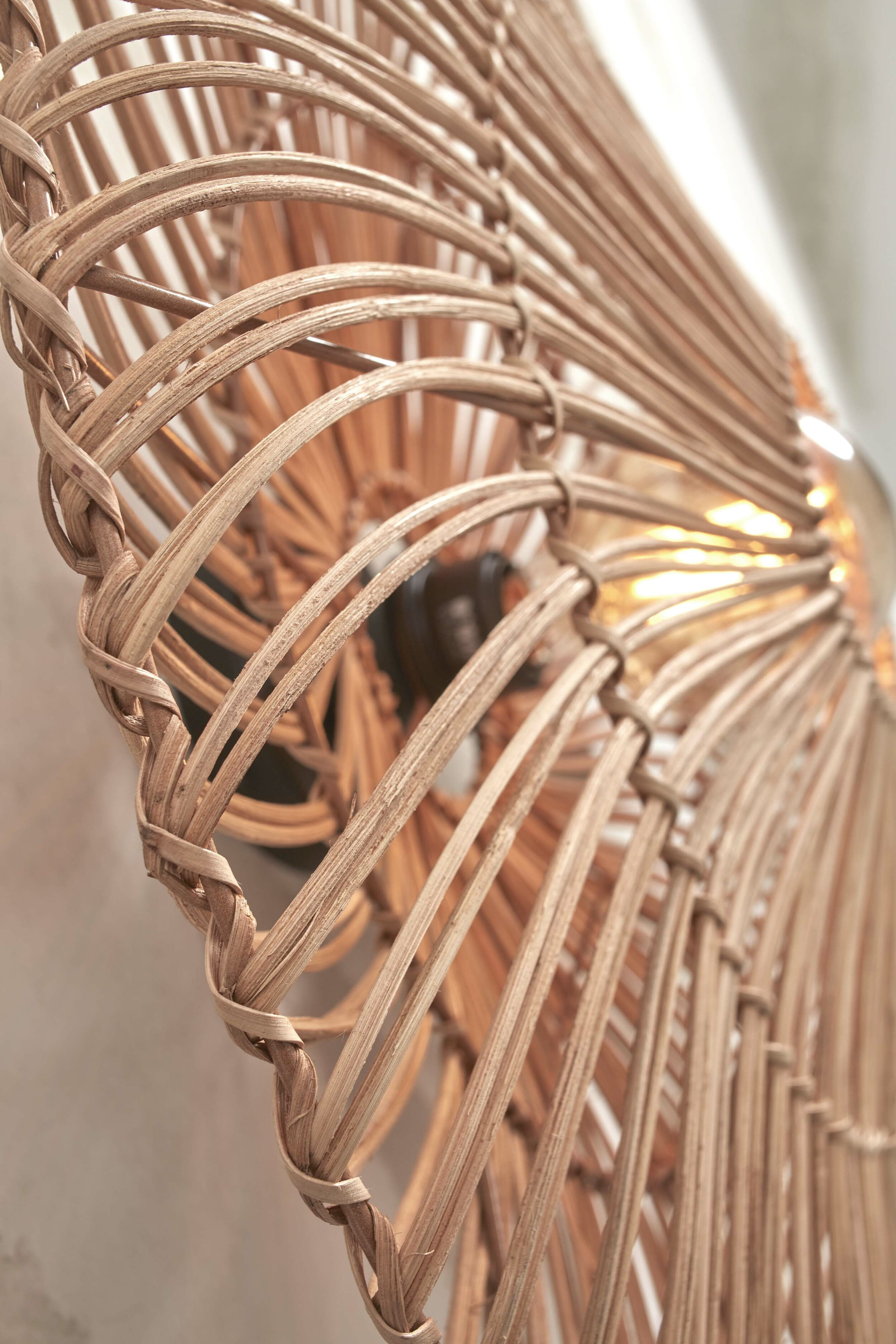 GOOD&MOJO Wandlamp 'Zanzibar' Rotan, 55cm, kleur Naturel