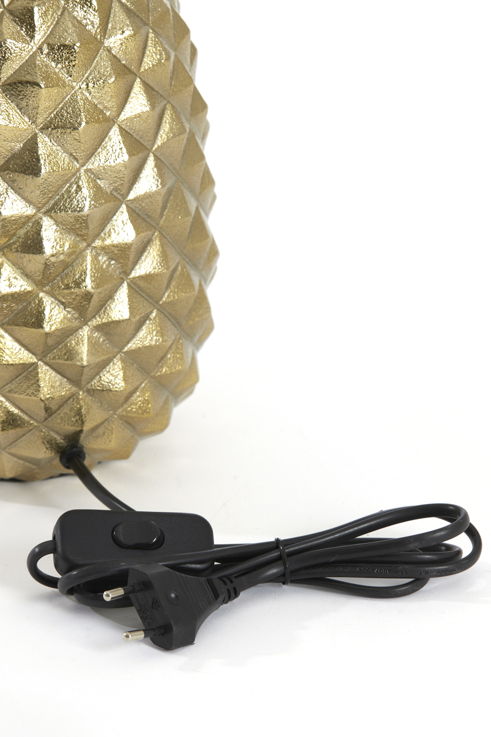Light & Living Tafellamp 'Pineapple' 42cm, kleur Goud (excl. kap)
