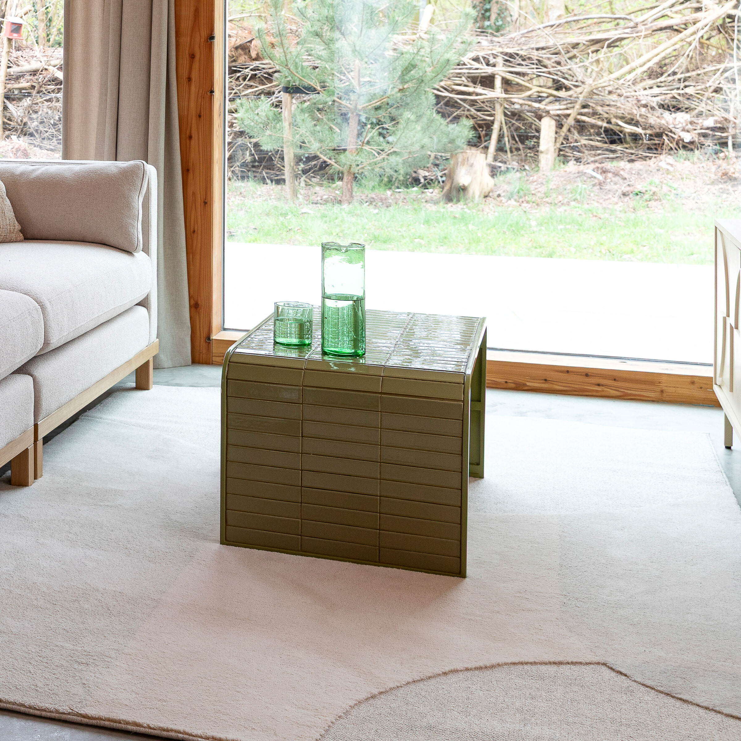 Zuiver Salontafel 'Tiles' 80 x 47cm, kleur Groen