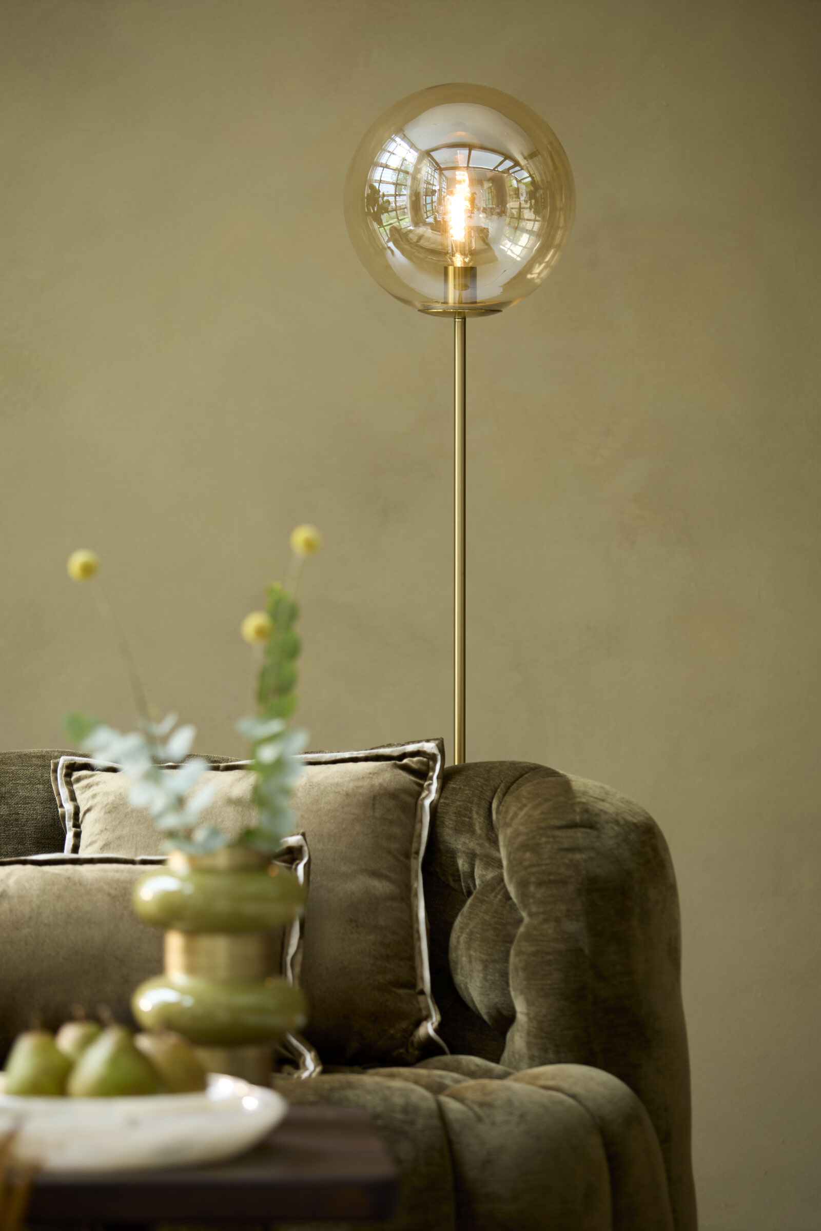 Light & Living Vloerlamp 'Medina' 160cm hoog, kleur Amber/Goud