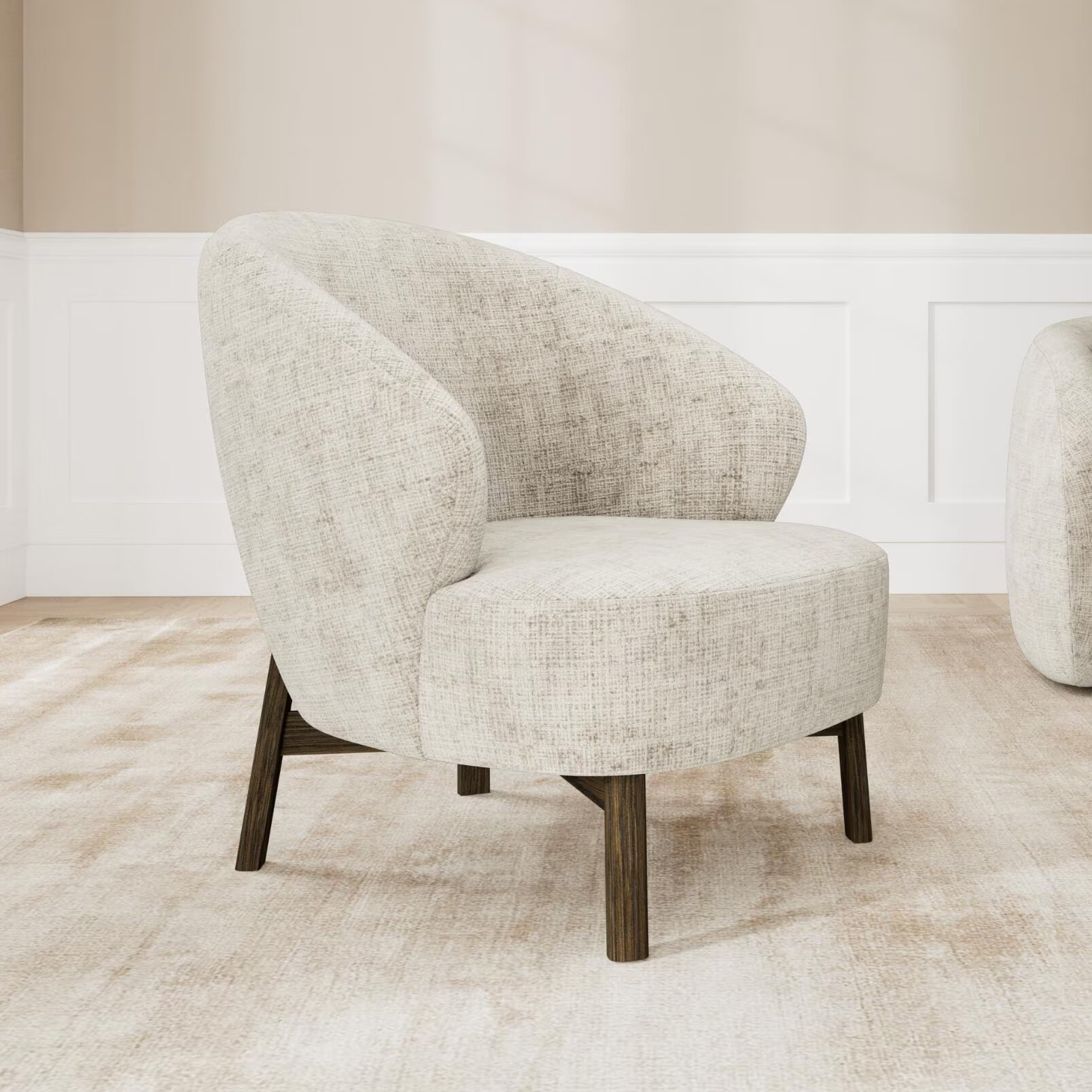 Bendt Fauteuil 'Zenas' Chenille, kleur Beige