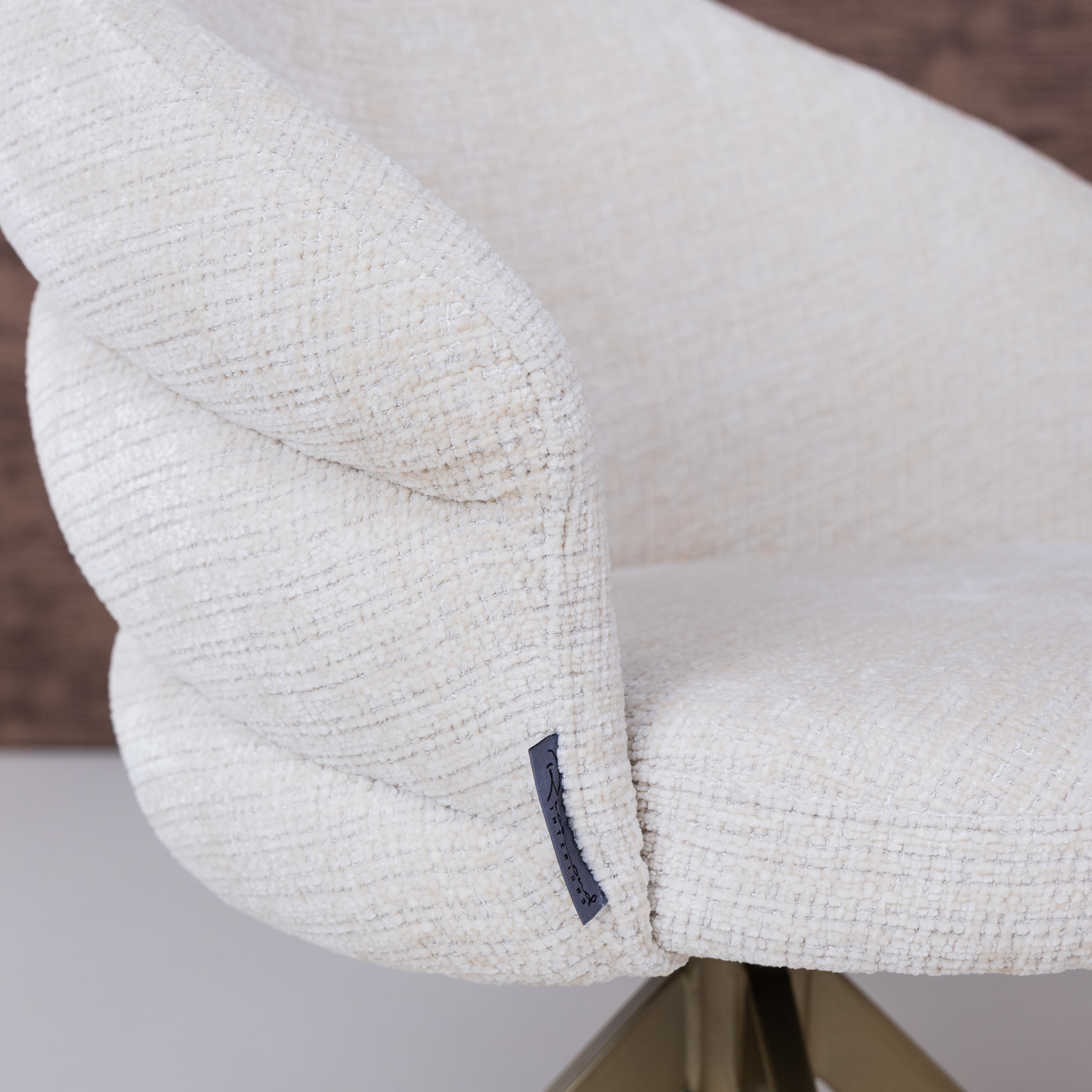Richmond Draaibare Eetkamerstoel 'Zendaya' Chenille, kleur Beige