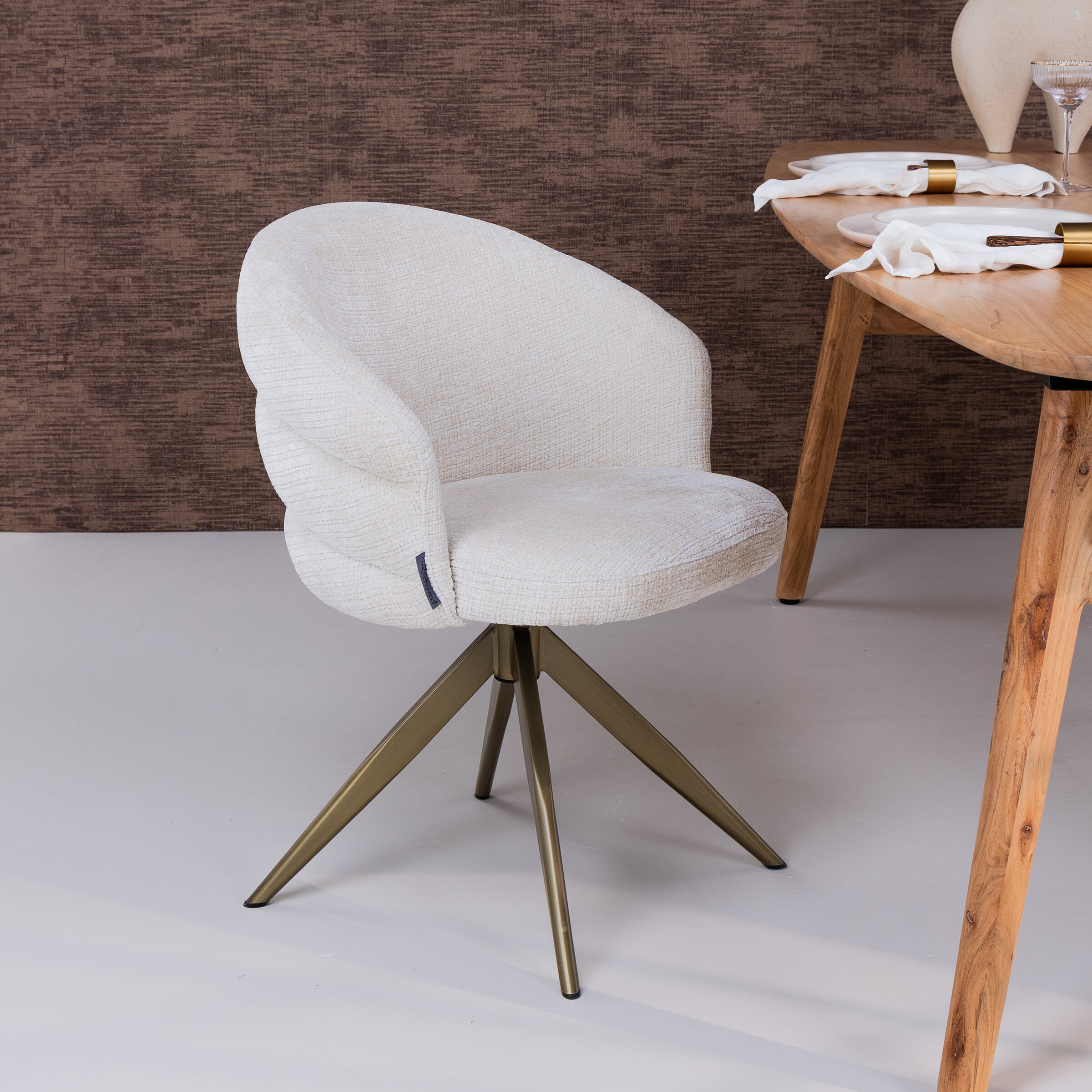 Richmond Draaibare Eetkamerstoel 'Zendaya' Chenille