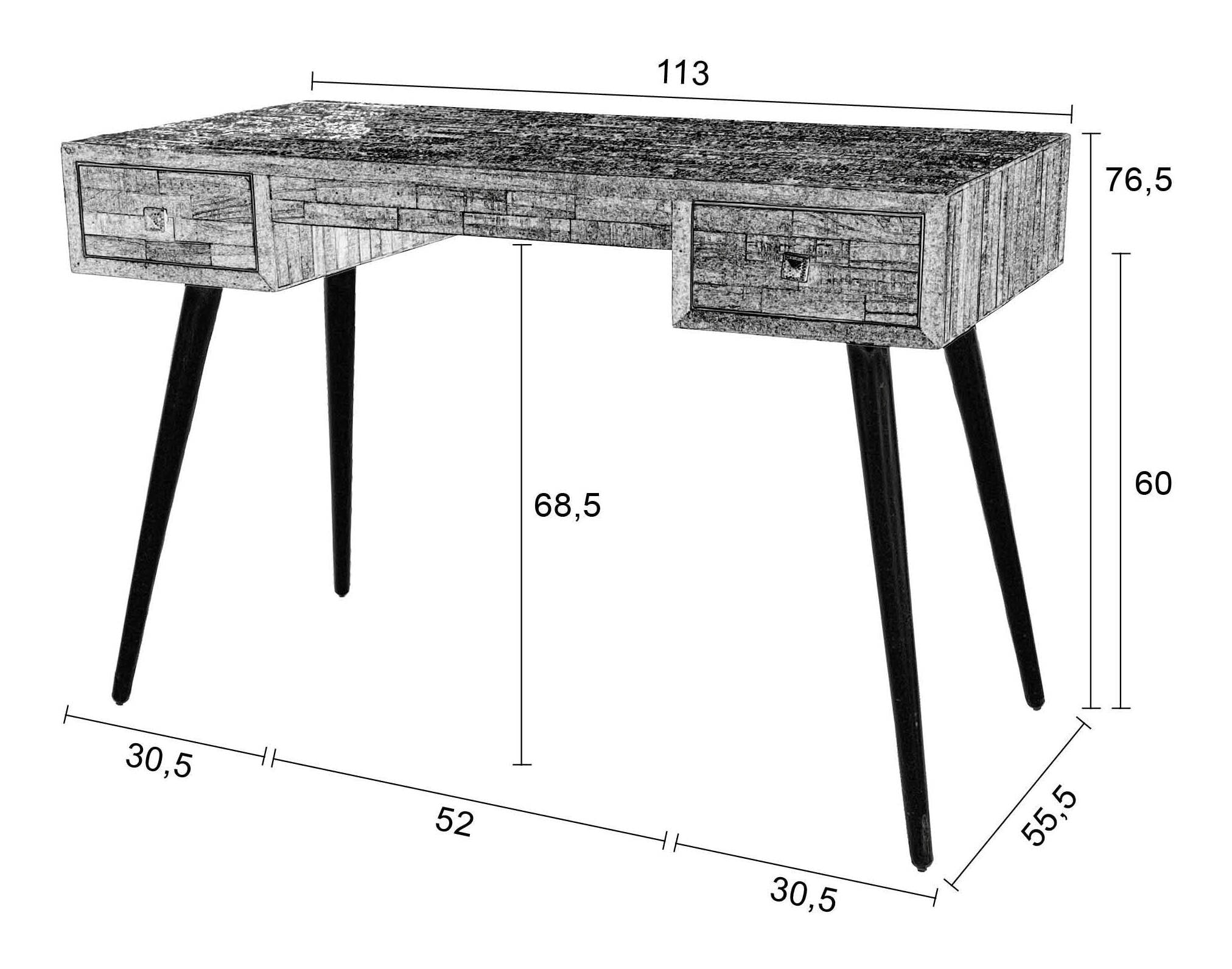 ZILT Bureau 'Cheslor' met 2 laden