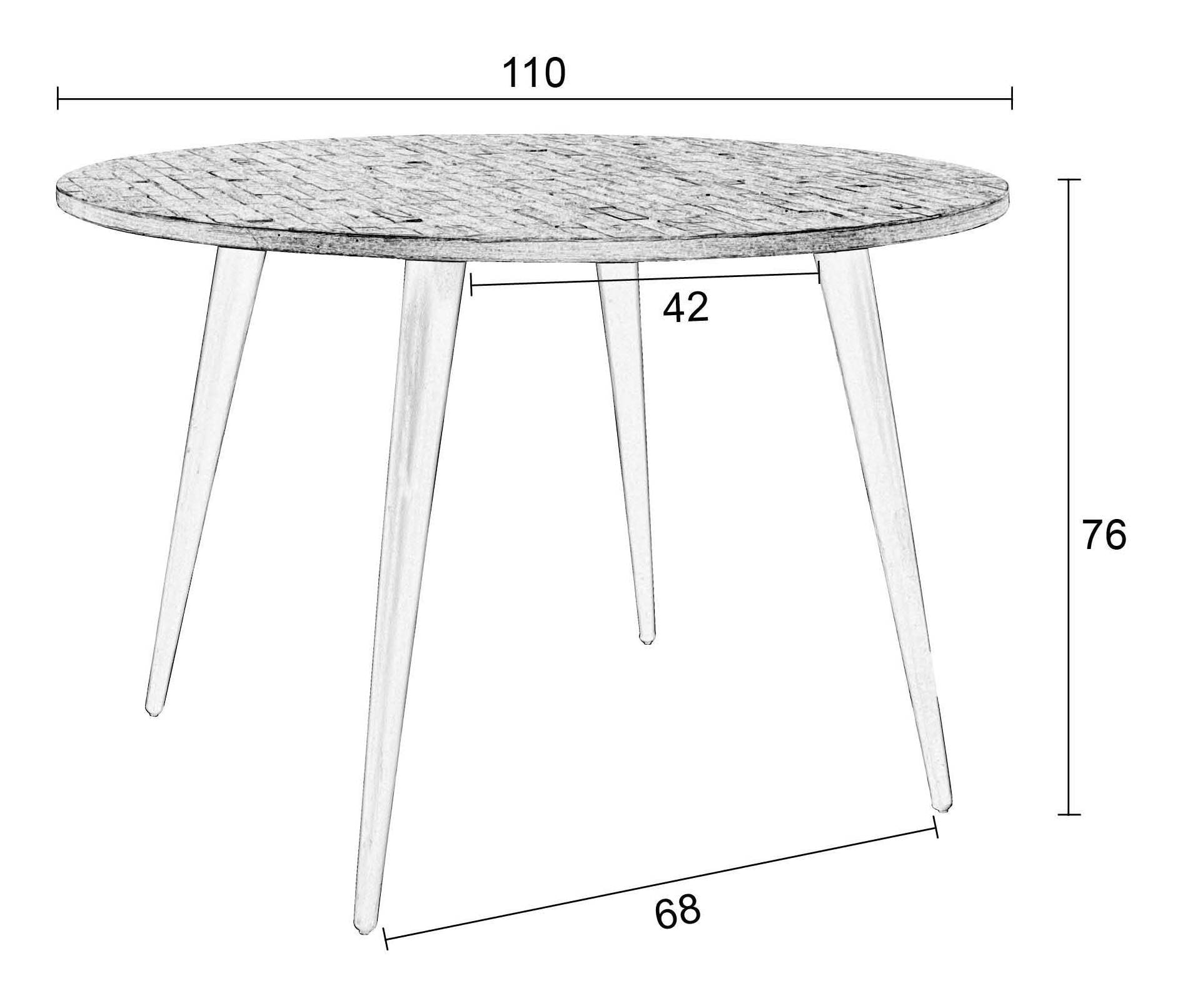 ZILT Industriële Ronde Eettafel 'Manny' 110cm