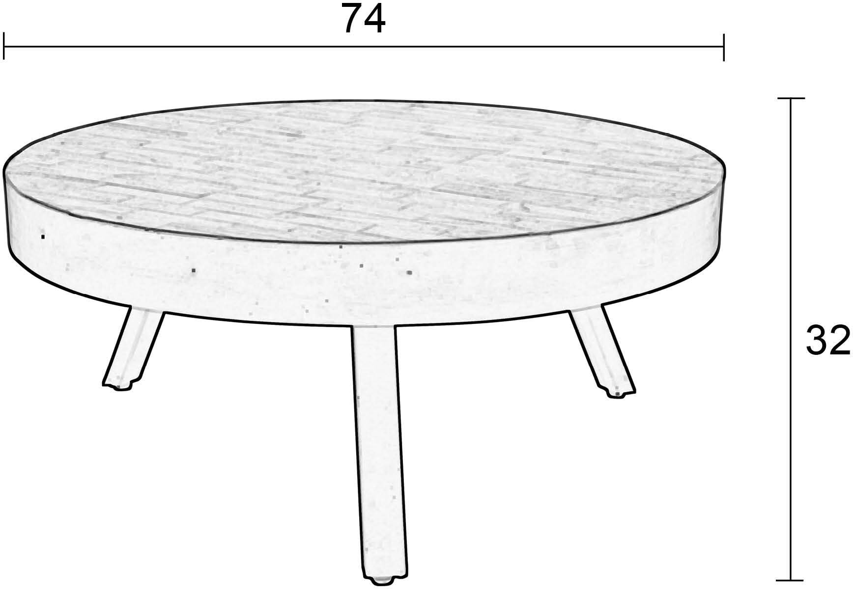 ZILT Salontafel 'Raudel' 74cm