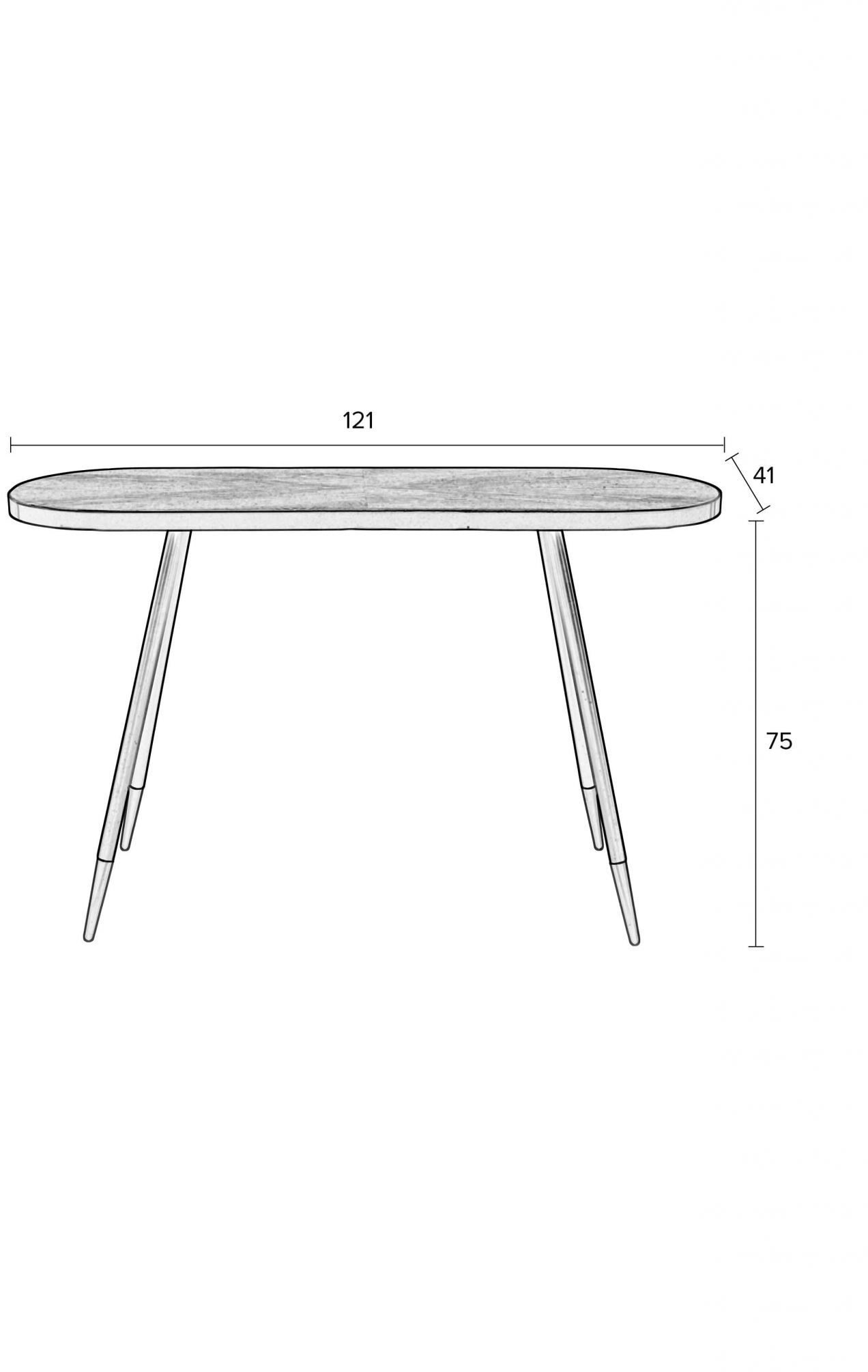 ZILT Sidetable 'Gert' Walnoot, 121cm
