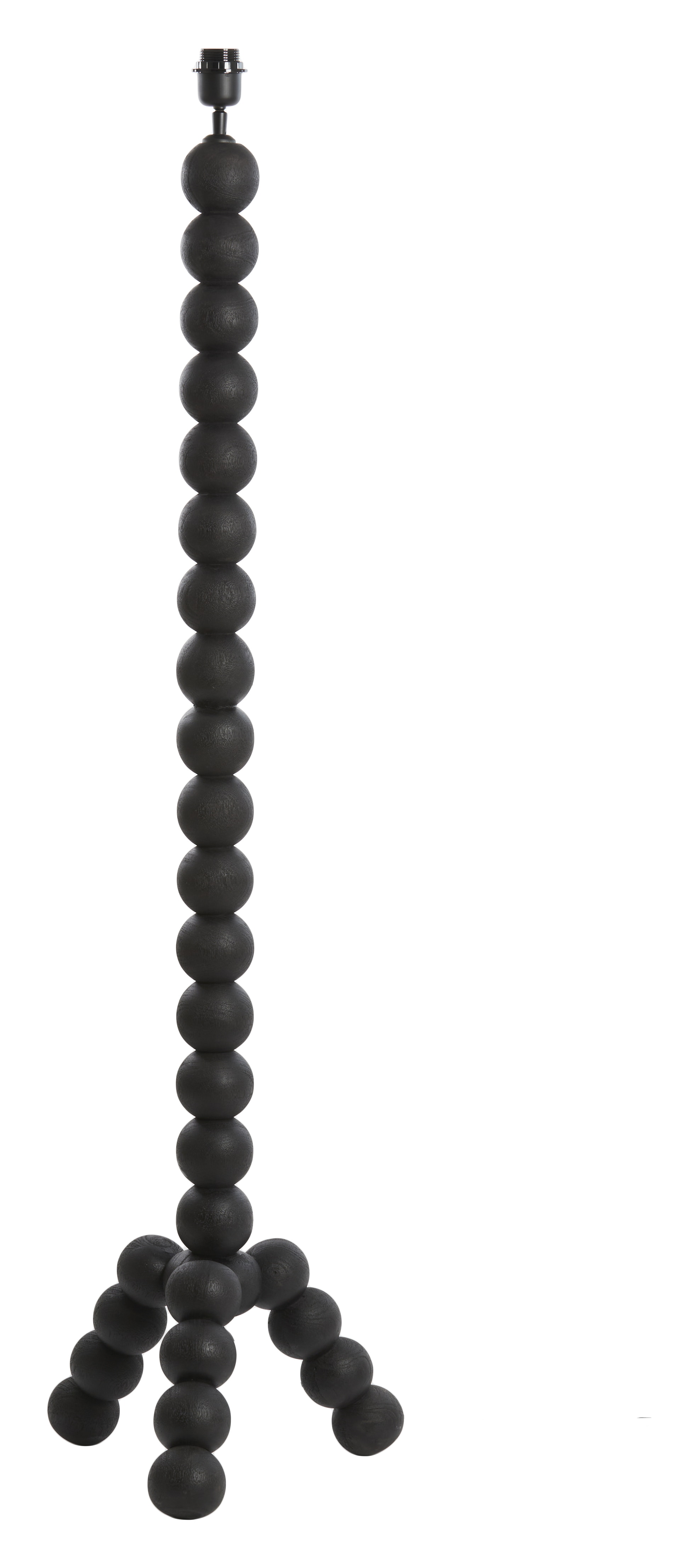 Light & Living Vloerlamp 'Veglio' Mangohout, 130cm, kleur Mat Zwart (excl. kap)