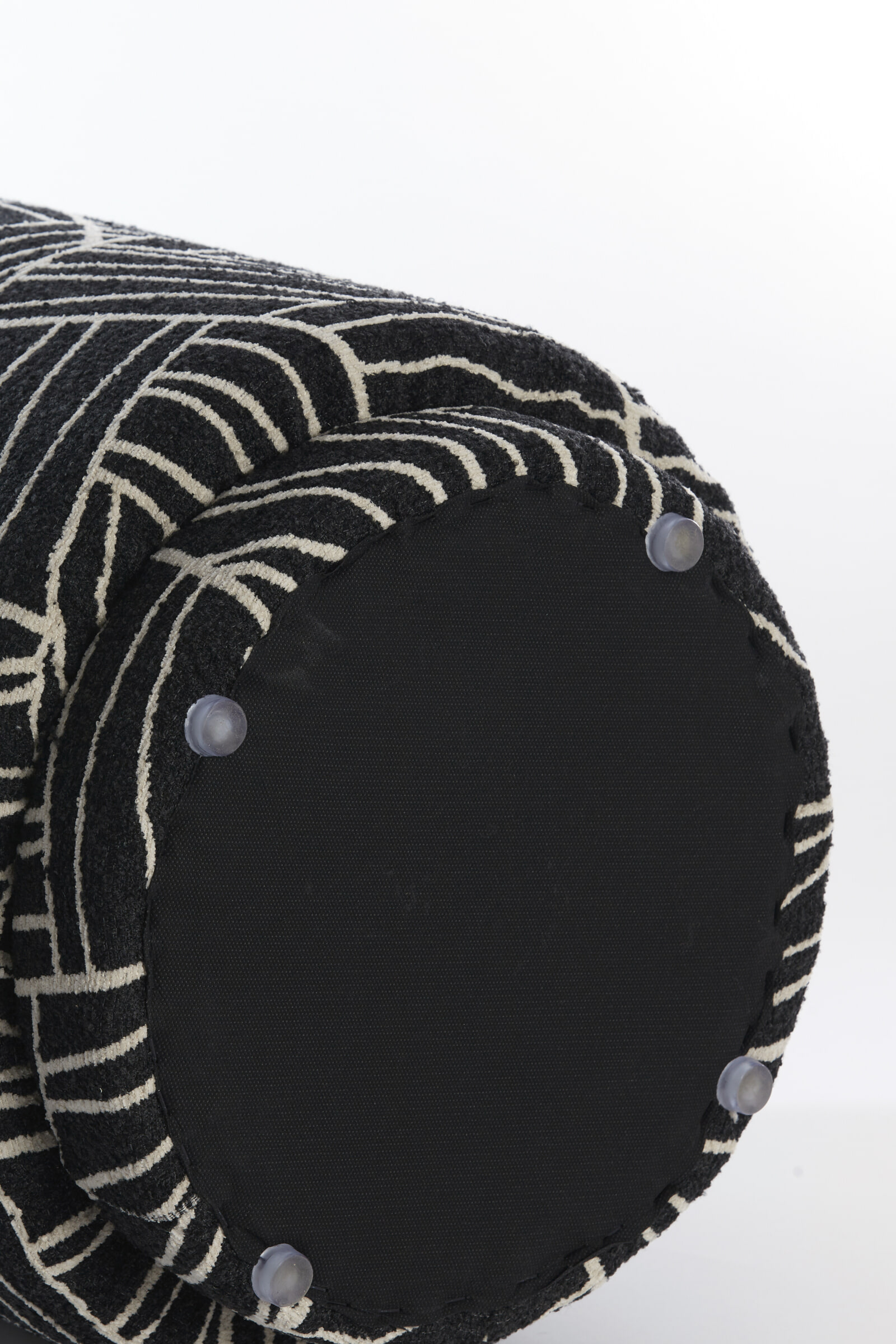 Light & Living Poef 'Davonte' 40cm, kleur Zwart/Wit