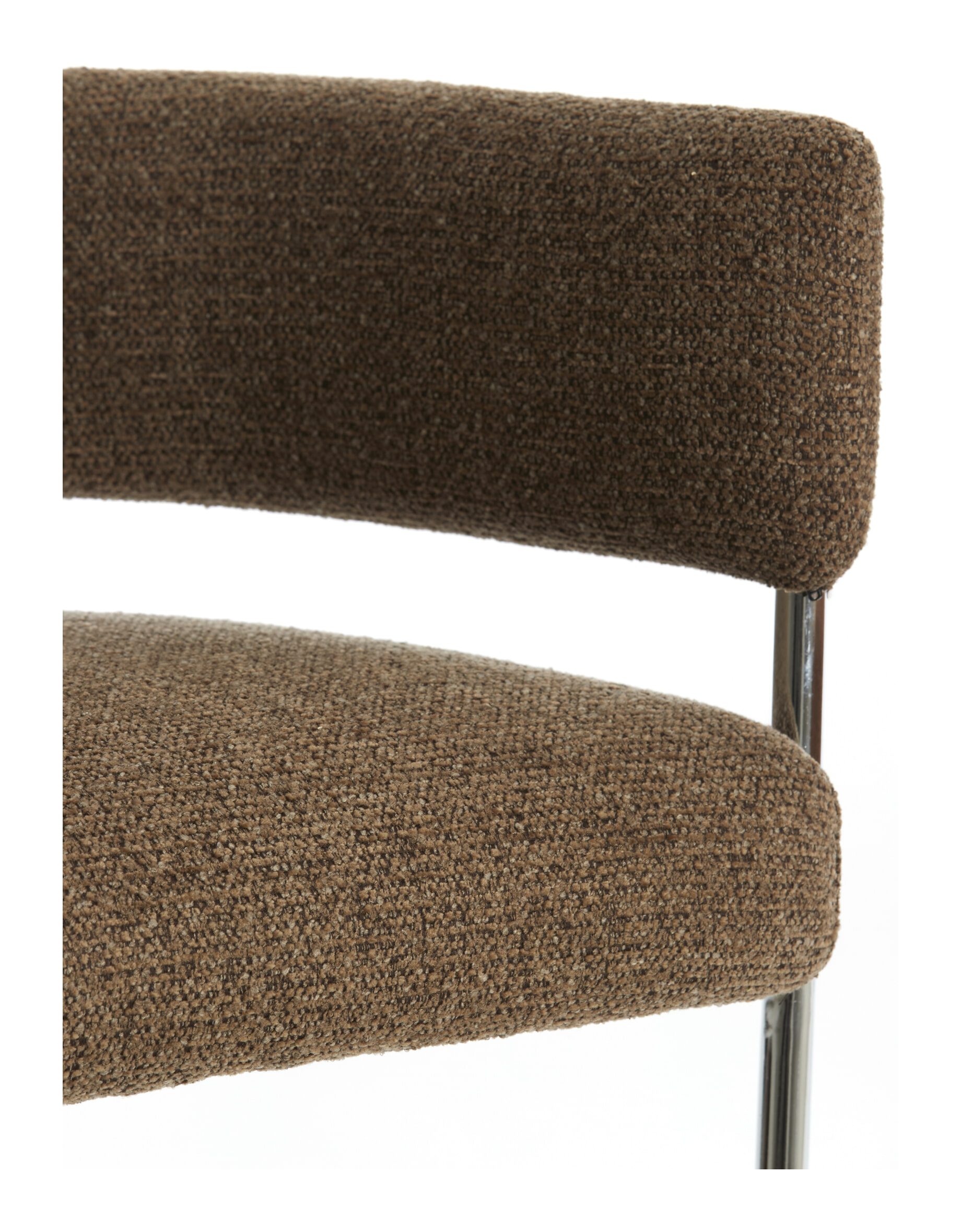 Light & Living Eetkamerstoel 'Adante' Buisframe chroom, kleur Donkerbruin